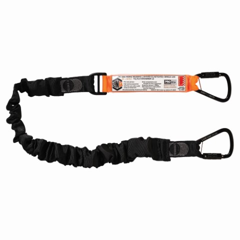 LINQ WEBBING LANYARD ELASTIC SNG LEG; 2 X TRIPLE ACTION KARABINER